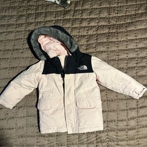 The North Face Light Pink and Black Toddler Jacket